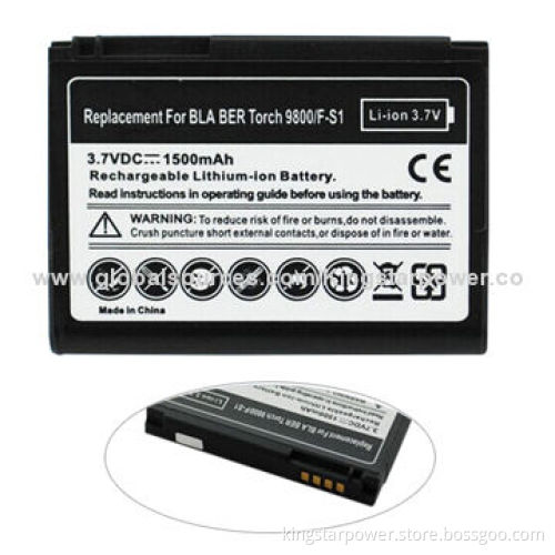 Mobile Phone Battery for Blackberry Torch 9800 F-S1, Li-ion, 3.7V 1500mAh or OEM Capacity
